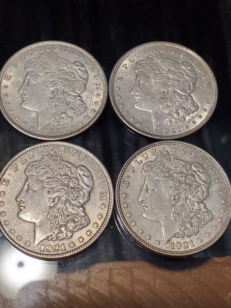 (4) 1921 Morgan Silver Dollars