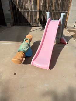 Folding Freestanding slide ( Pink) and Seesaw