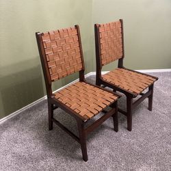 Set of Decorative Leather Chairs (2 Pieces)