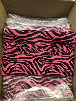 Set Of 10 Vegan Leather Flat Tool Belt Wrap Apron Make Up Artist Beauty Brush Hair Stylist Supply Portable Organizer Gift  - Solid Pink OR Pink Zebra