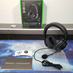 New Razer Kraken V3 HyperSense Wired USB Gaming Headset W/ Haptic Technology: Triforce Titanium 50mm Drivers - THX Spatial Audio - Hybrid Fabric & Lea