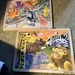 Melissa & Doug Wooden Puzzles 6$ Each Or 2/10$