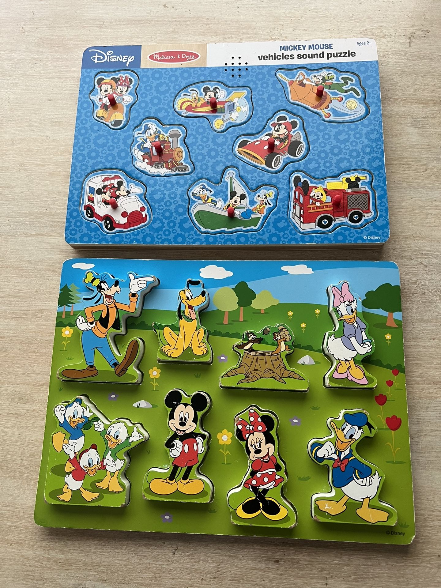 Melissa & Doug Mickey Mouse & Friends Wooden Puzzles (2) 8 Pieces each