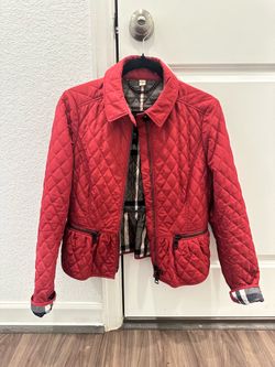 Burberry Quilted Peplum Jacket – Maroon/Plum – EU Size 8
