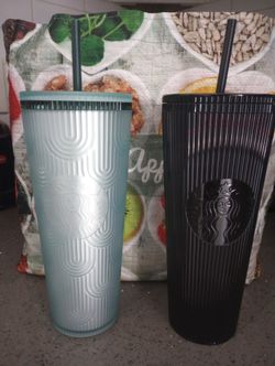 Brand New With Price Tags Very Large Starbucks Cups With Straw