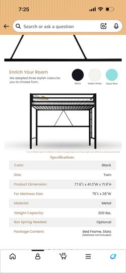 Twin bunk bed