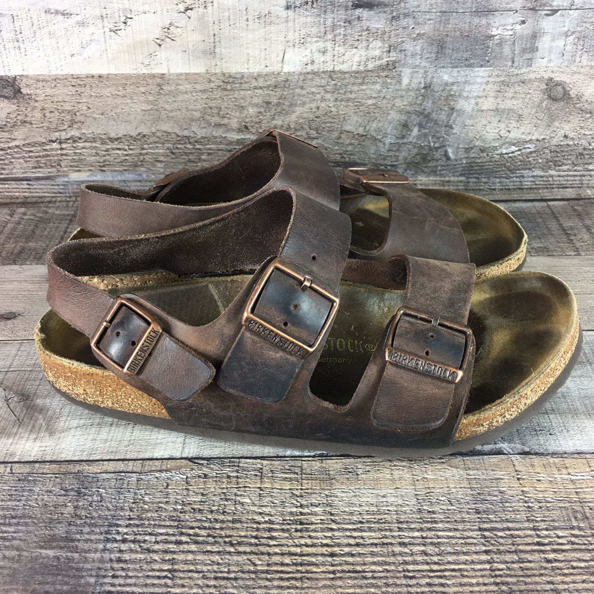 Birkenstock Brown Leather Sandals Arizona Buckle Straps Size 40 260 L9 M7
