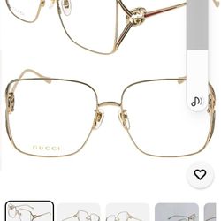 Gucci Gold Web Green Eye Glasses 