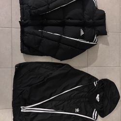 Adidas Black Puffer and Windbreaker 