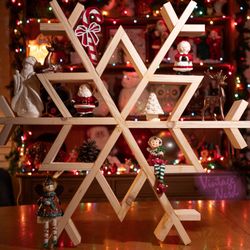 Snowflake Christmas Shelf SOLID WOOD & STURDY