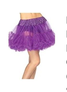 New Woman's Skirt Petticoat Tulle Tutu Purple, One Size Fits Most
