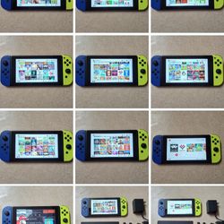 NINTENDO SWITCH V2 with 125 Games Mario Kart,Mario Party,Pokemon,Zelda