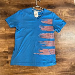 Brand new Mens Guess brand blue V Neck shirt up for sale  