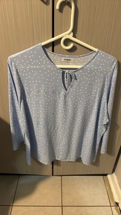 George Light Blue Polka Dot Top