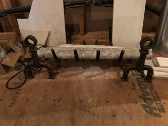 Fireplace Andirons with attached grate