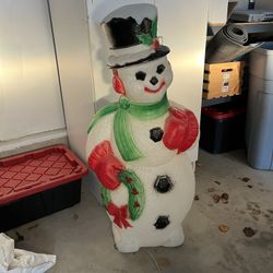 Blow Mold Frosty The Snowman And Two Noel Candles