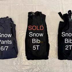 Snow Bib and Snow Pants (Kids 2T and 6/7)