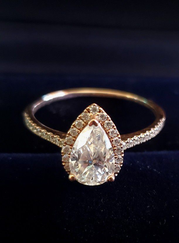 14k Rose Gold Moissanite Engagement Ring