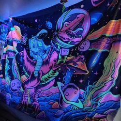 Black Light Huge Dinosaur Fabric Big Poster