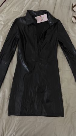 Black Leather Mini Dress