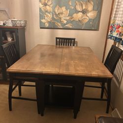 Dining Room Table (Raised) With Four Chairs.