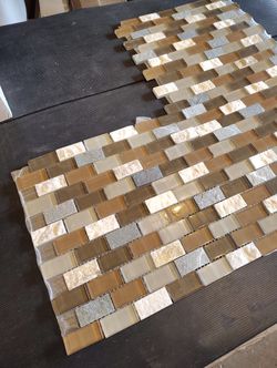 12" X 12" Glass And Stone Mosaic Tile 