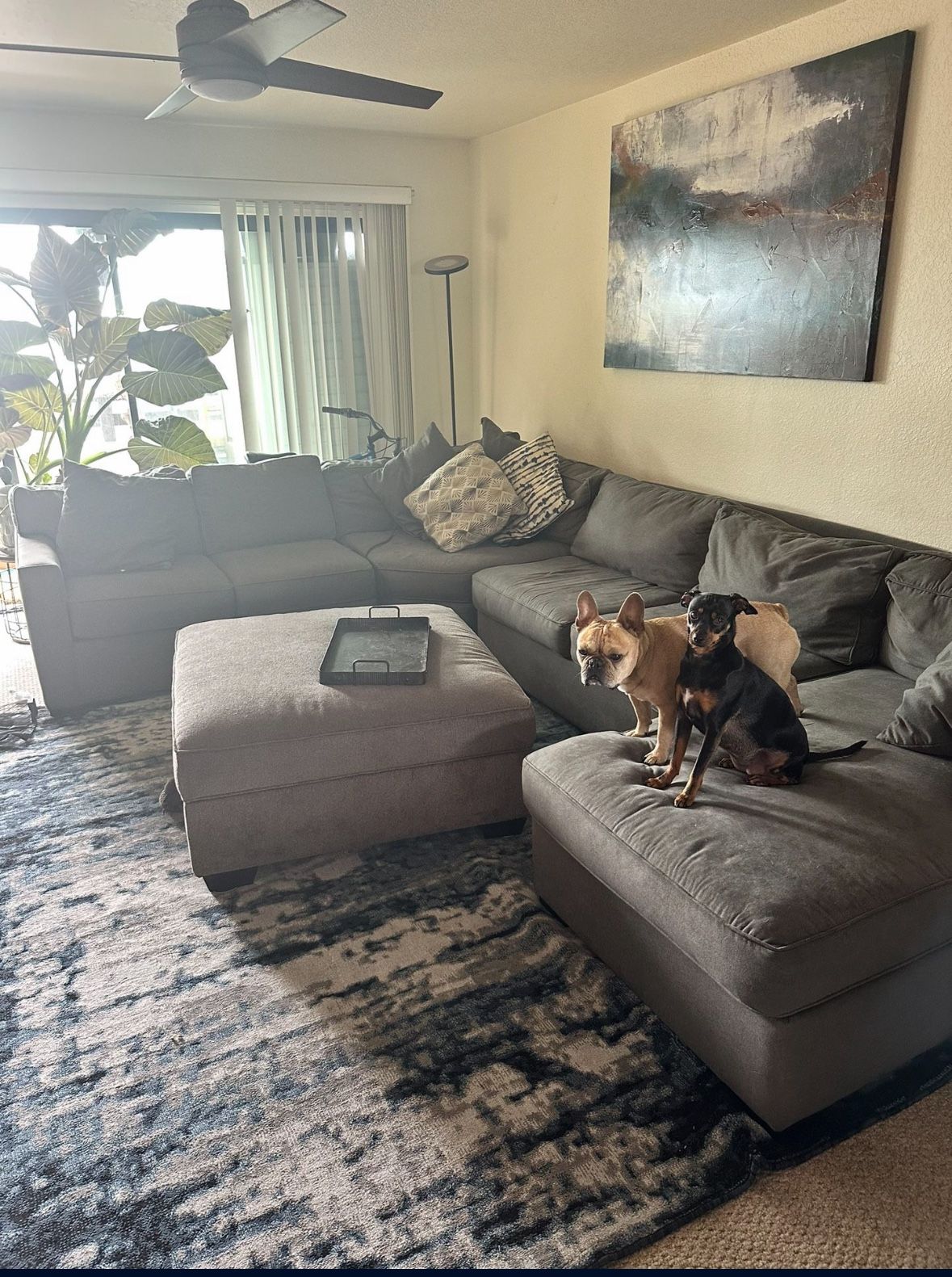 Moving Sale: U-shaped Couch And Ottoman