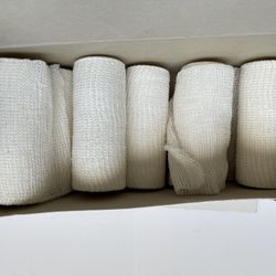 New!  Rolled Gauze - 4” X 5 Yard - 7 Rolls - Elastic Wrap - White