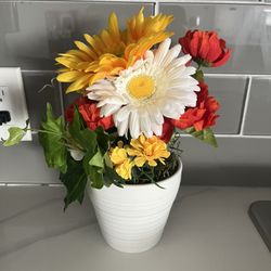 Ceramic Pot Flower Artificial Arrangement 