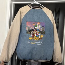 Rare Vintage Disneyland Denim Bomber Jacket