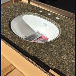 Bathroom Granite Top And Bottom Cabinet 