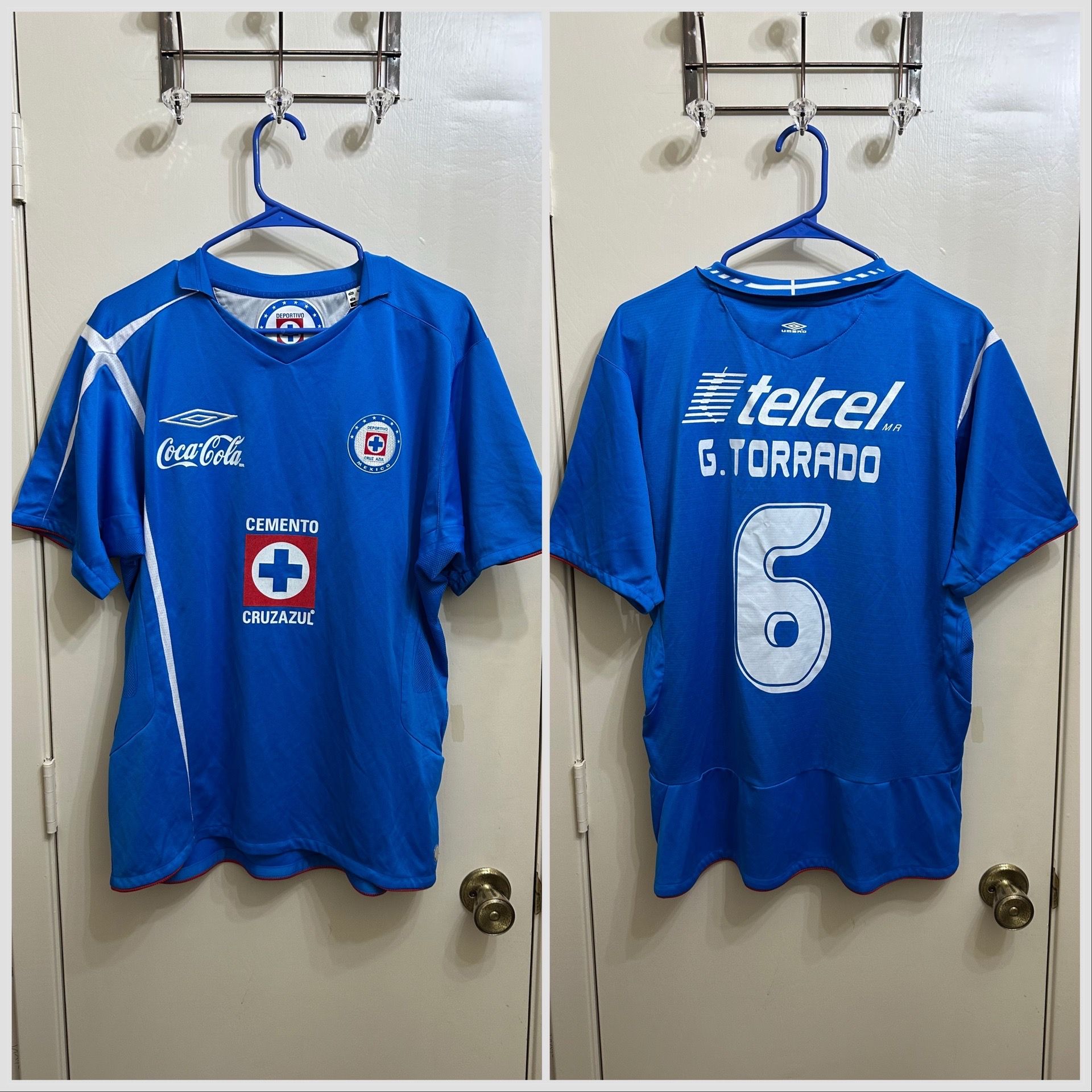 2007-08 Umbro Club Deportivo Cruz Azul #6 Torrado Soccer jersey size large