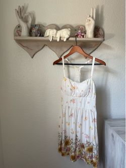 No Boundaries White Floral Lace Back Strappy Sundress Size Medium