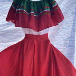 Cinco De Mayo Traje Folklorico Para Dama De Fala Y Blusa