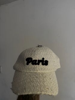 Paris Embroidered Tweed Baseball Cap