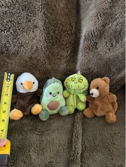 Cute Plush Bean Bag Bundle – Eagle, Avocado, Grinch & Teddy Bear