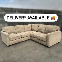 Ashley Furniture Beige L Shaped Sectional Sofa Couch - 🚚 DELIVERY AVAILABLE