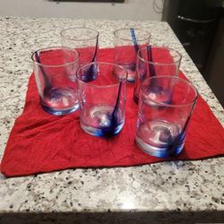 Vintage hand blown dimple swirl glasses