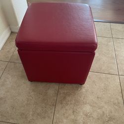 Red Storage Ottoman