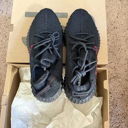 adidas Yeezy Boost 350 V2 Bred Men's Low Top Lace Up Sneakers Black Red