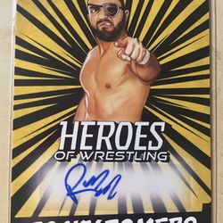 2023 Leaf Heroes of Wrestling Auto Gold Rocky Romero #BA-RR1 Auto