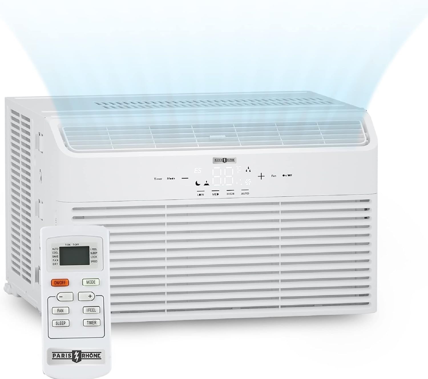 Window Air Conditioner, 8,000 BTU AC Unit for Room Window-Mounted AC with 4 Fan Speeds 5 Modes 24-Hour On/Off Timer Quiet Sleep Mode Remote Control AC