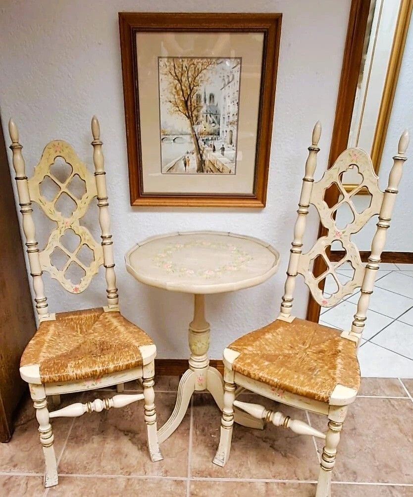 Vintage Thomasville Bistro Set Chairs Table Country Farmhouse