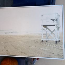 Framed Art Print Beach Scene 30”x45”