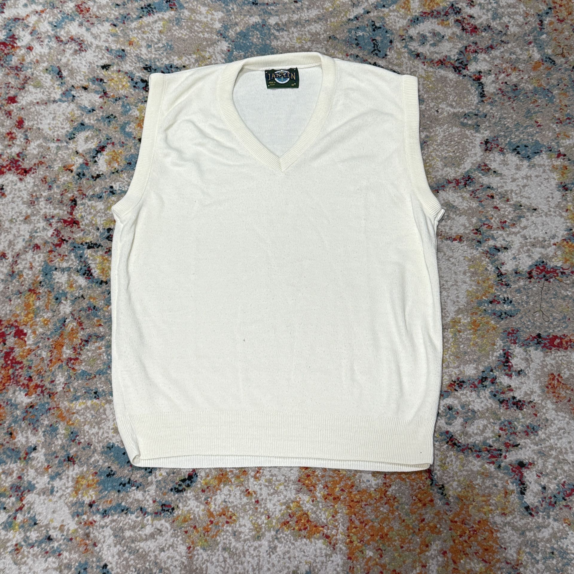 Vintage Jantzen Cream Knit Sweater Vest