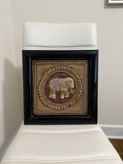 Antique Burmese Kalaga Tapestry Elephant beaded Sequins Good Condition In Frame
