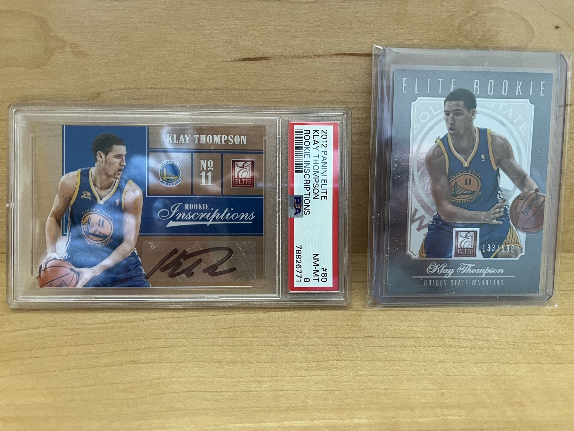 Klay Thompson Rookie Cards - 2012 Elite Auto PSA 8 & Elite Rookie /599