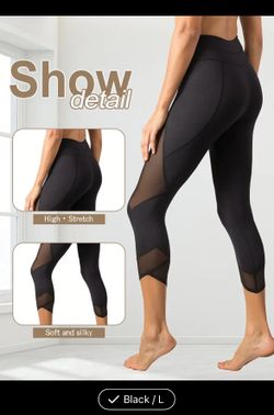 New black mesh women’s leggings tight active wear pants sports yoga