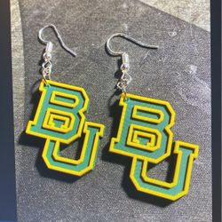 Baylor Bears croc charms, dangle earrings