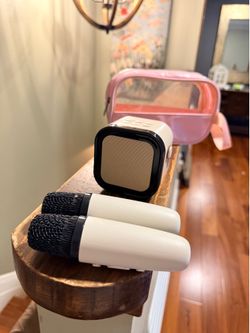 Mini Bluetooth Karaoke Machine with 2 Microphones